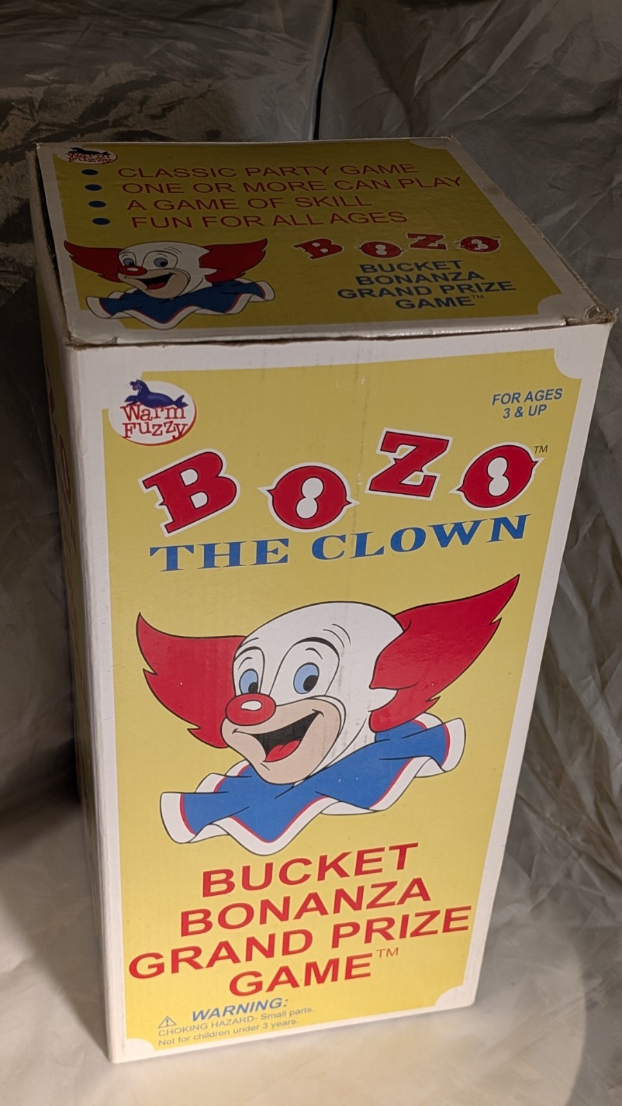 Warm Fuzzy Toys Bozo the Clown Bucket Bonanza Grand Prize Game Red Plastic #456