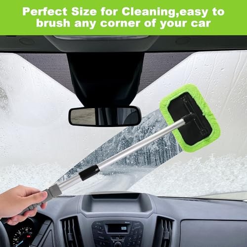 XINDELL Windshield Cleaning Tool for Car –ch Extendable Handle 27in Green