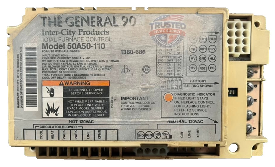50A50-110 AS PICTURED Furnace Control Board