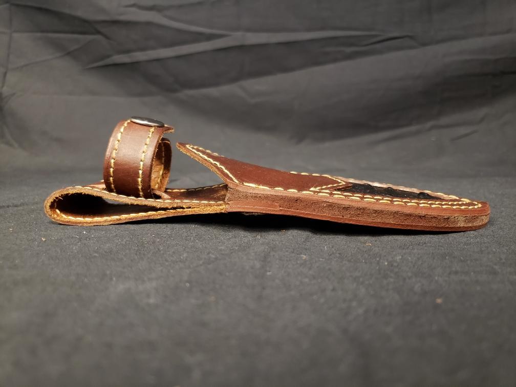 NO BRAND STAG HANDLE FIXED BLADE W/ SHEATH (B26005588)