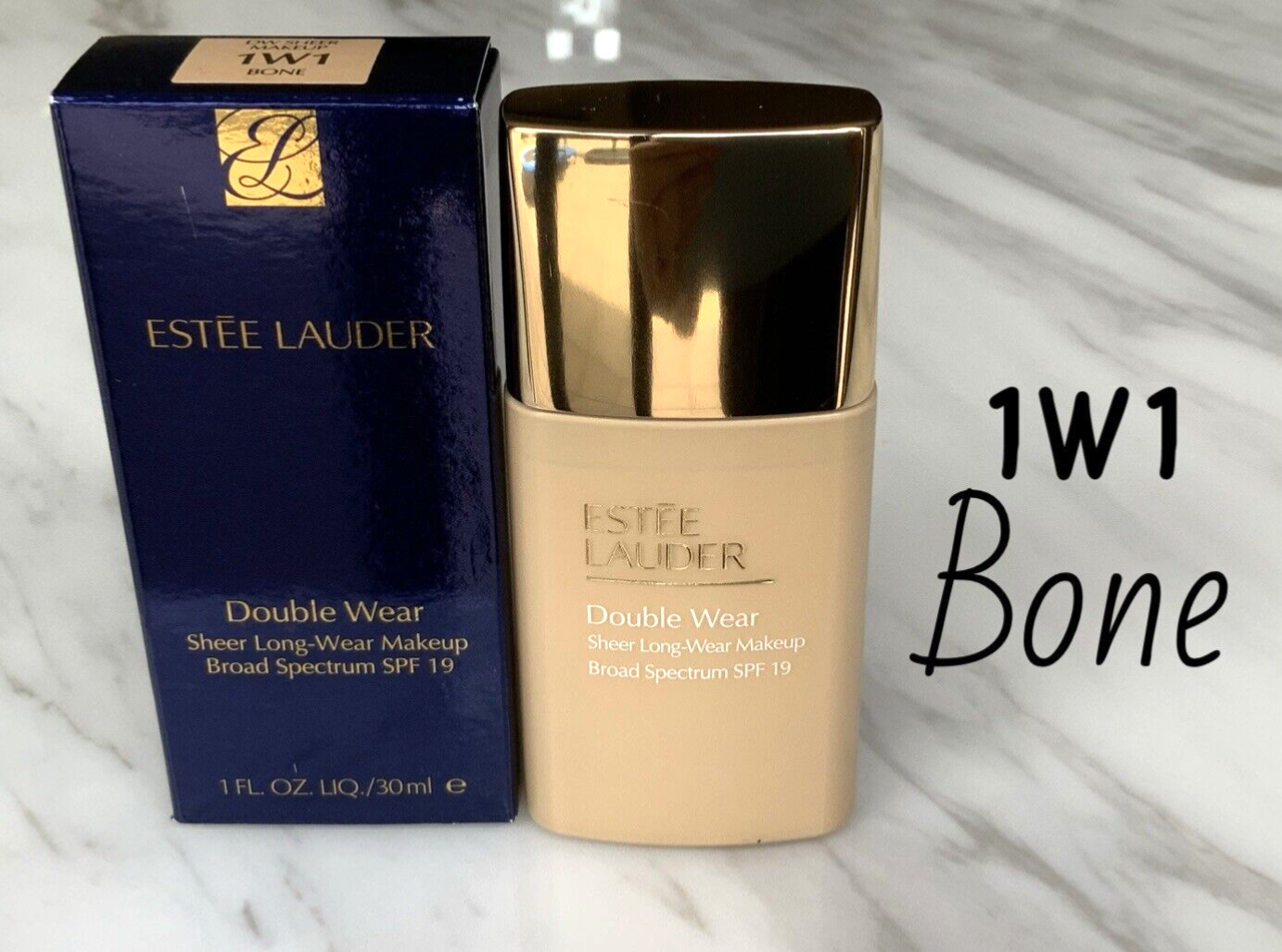 ESTEE LAUDER Double Wear SHEER Foundation Long Wear Makeup - 1W1 - Bone - NEW