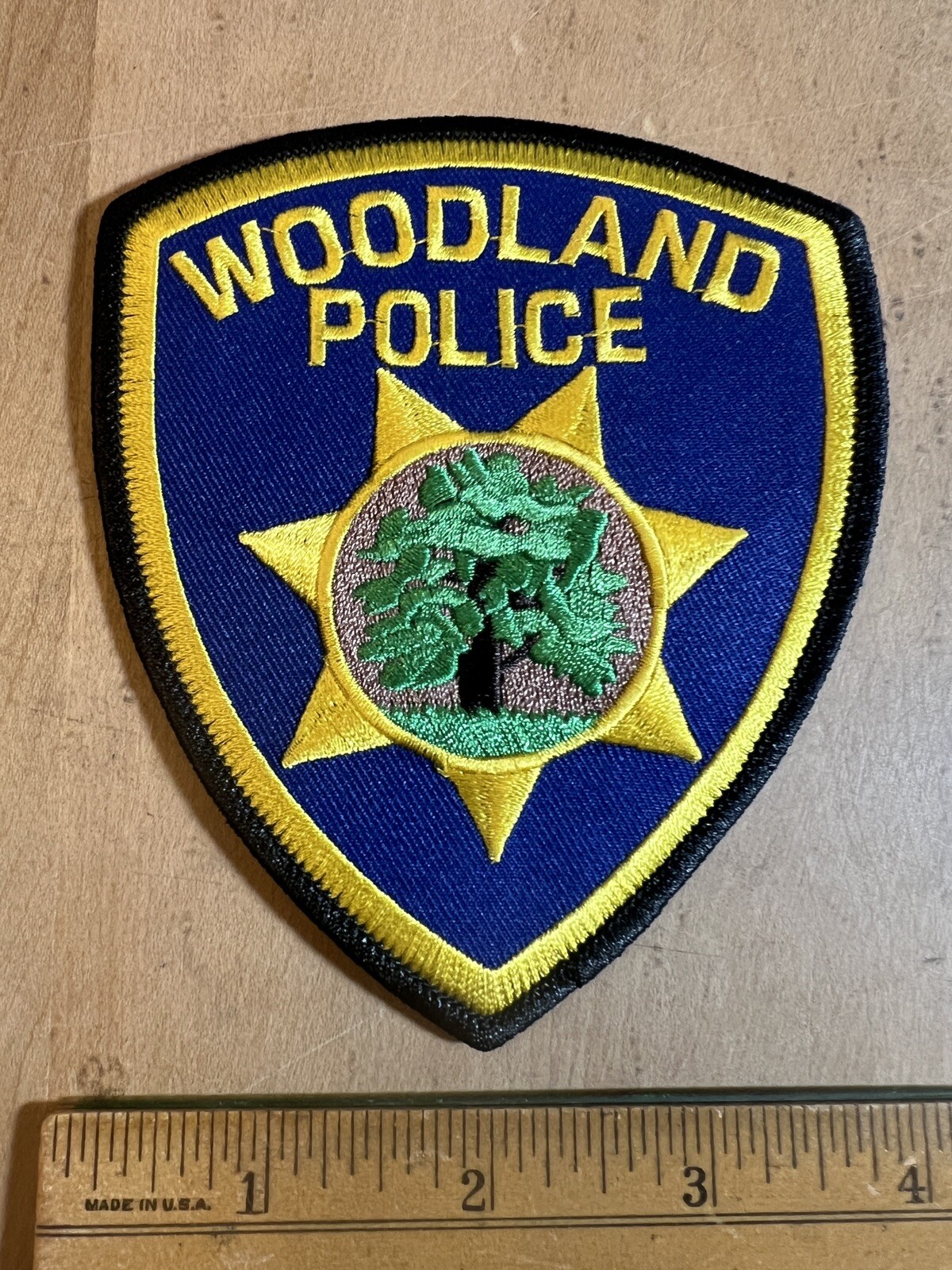WOODLAND POLICE PATCH - CALIFORNIA CA STATE