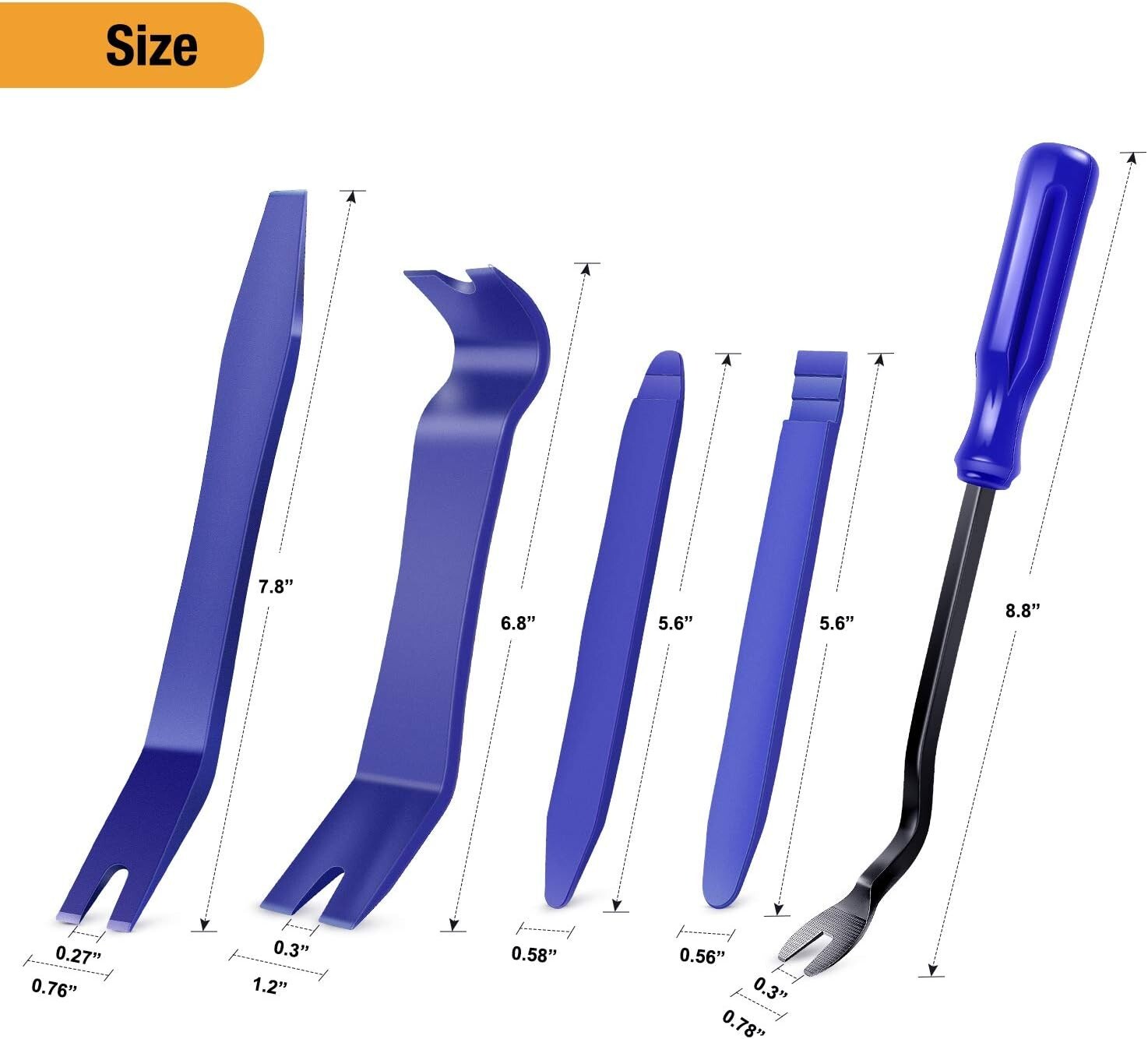 Multi-Functional Auto Trim Removal Kit - 5 Tools for Easy Interior Repairs