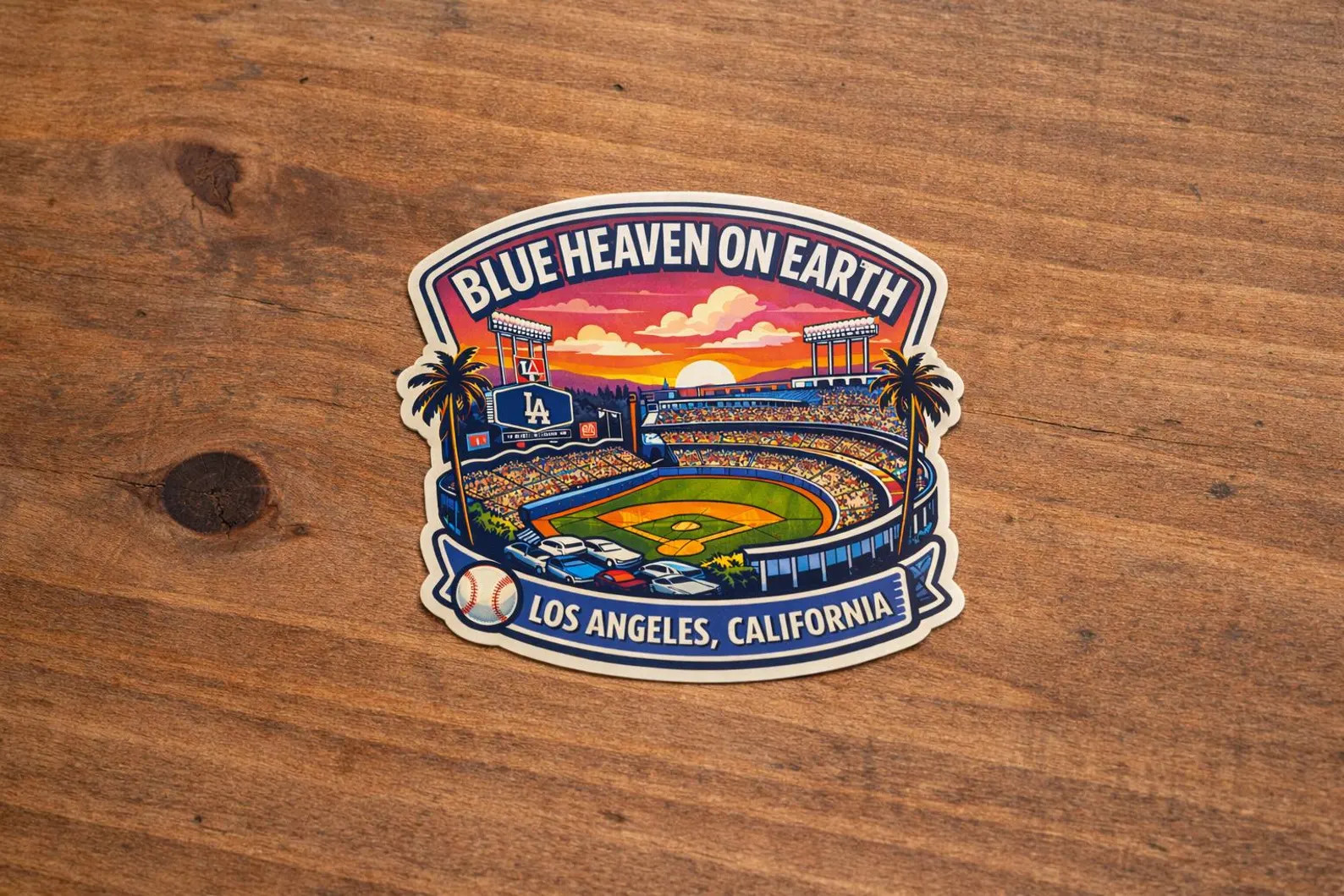 Blue Heaven On Earth Vinyl Sticker Decal Gift LA Dodgers Los Angeles Stadium