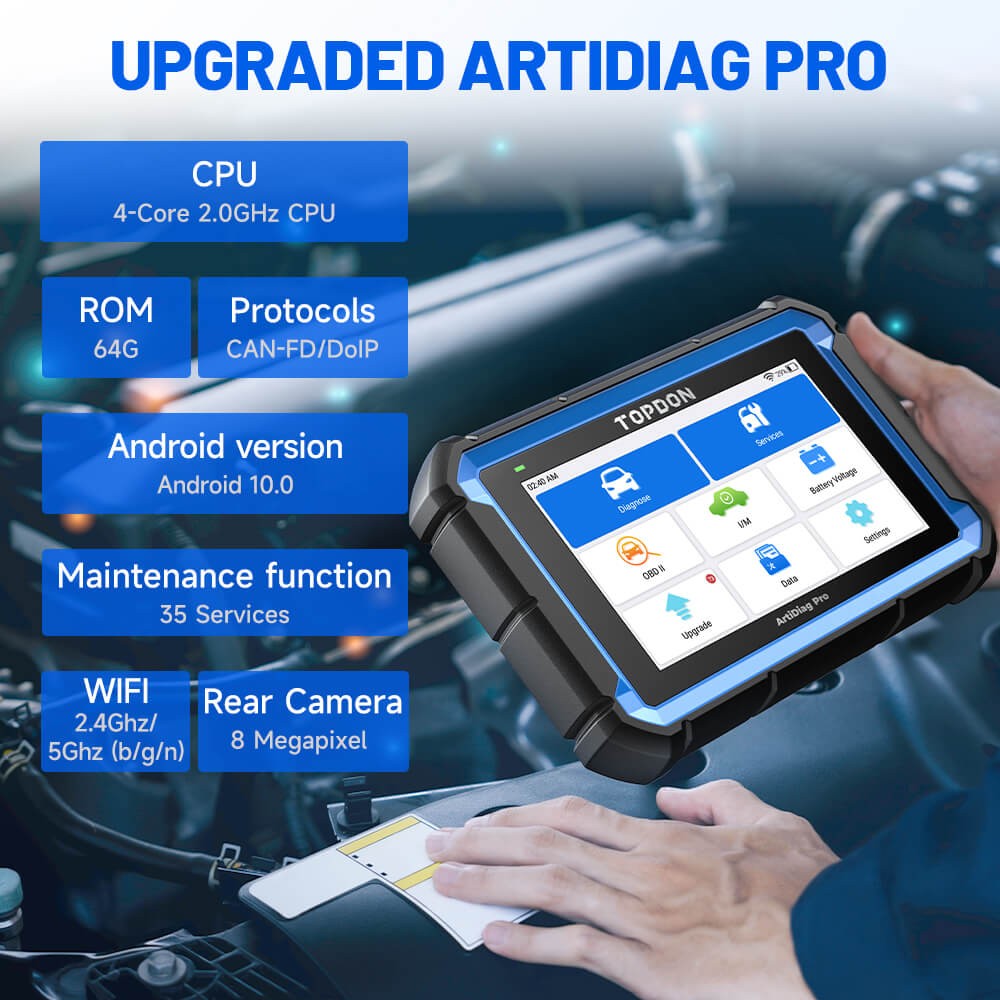 TOPDON AD PRO V2.0 Auto Bidirectional Scanner Full System Diagnostic E-CU Coding