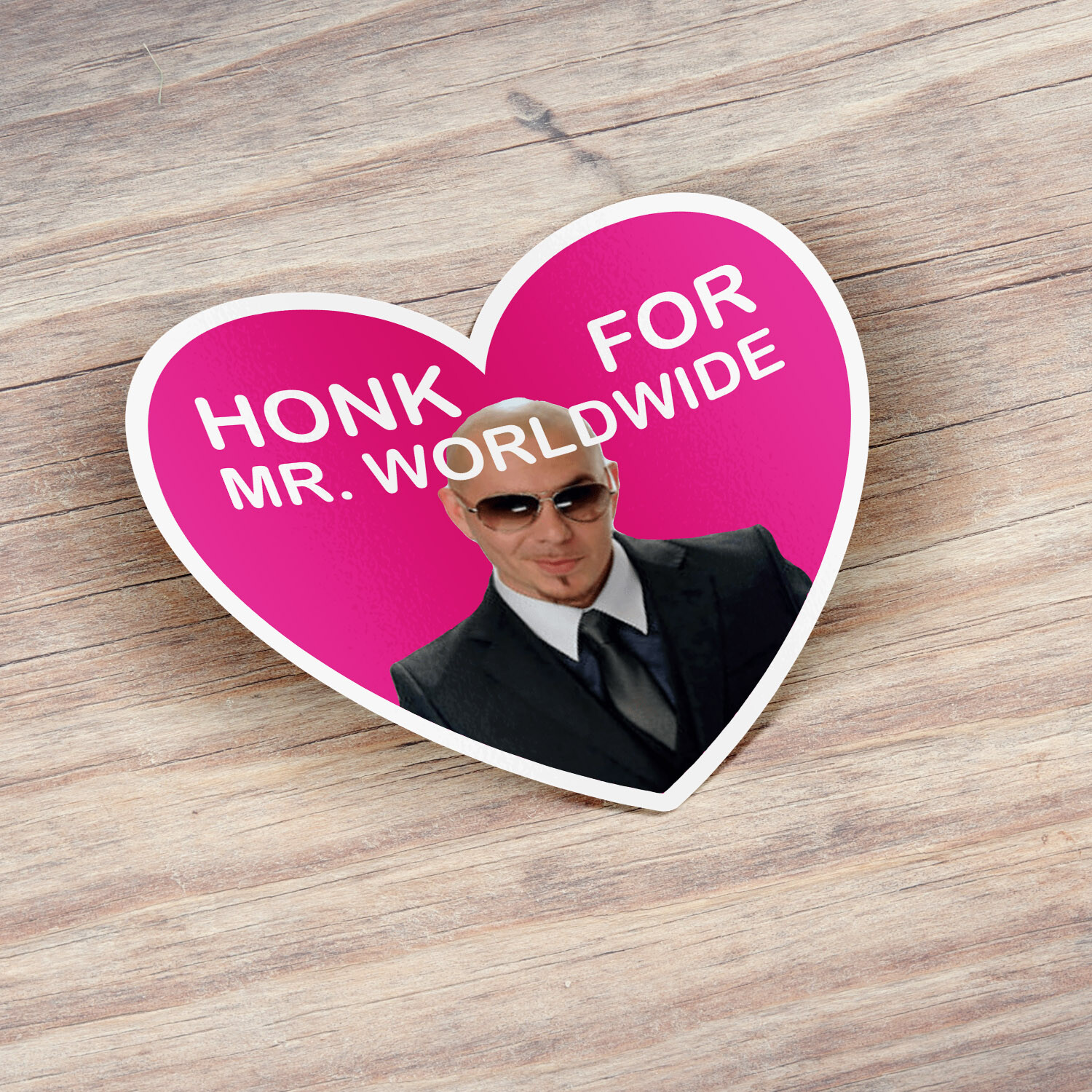 Honk For Mr Worldwide Car Bumper Vinyl Sticker Decal