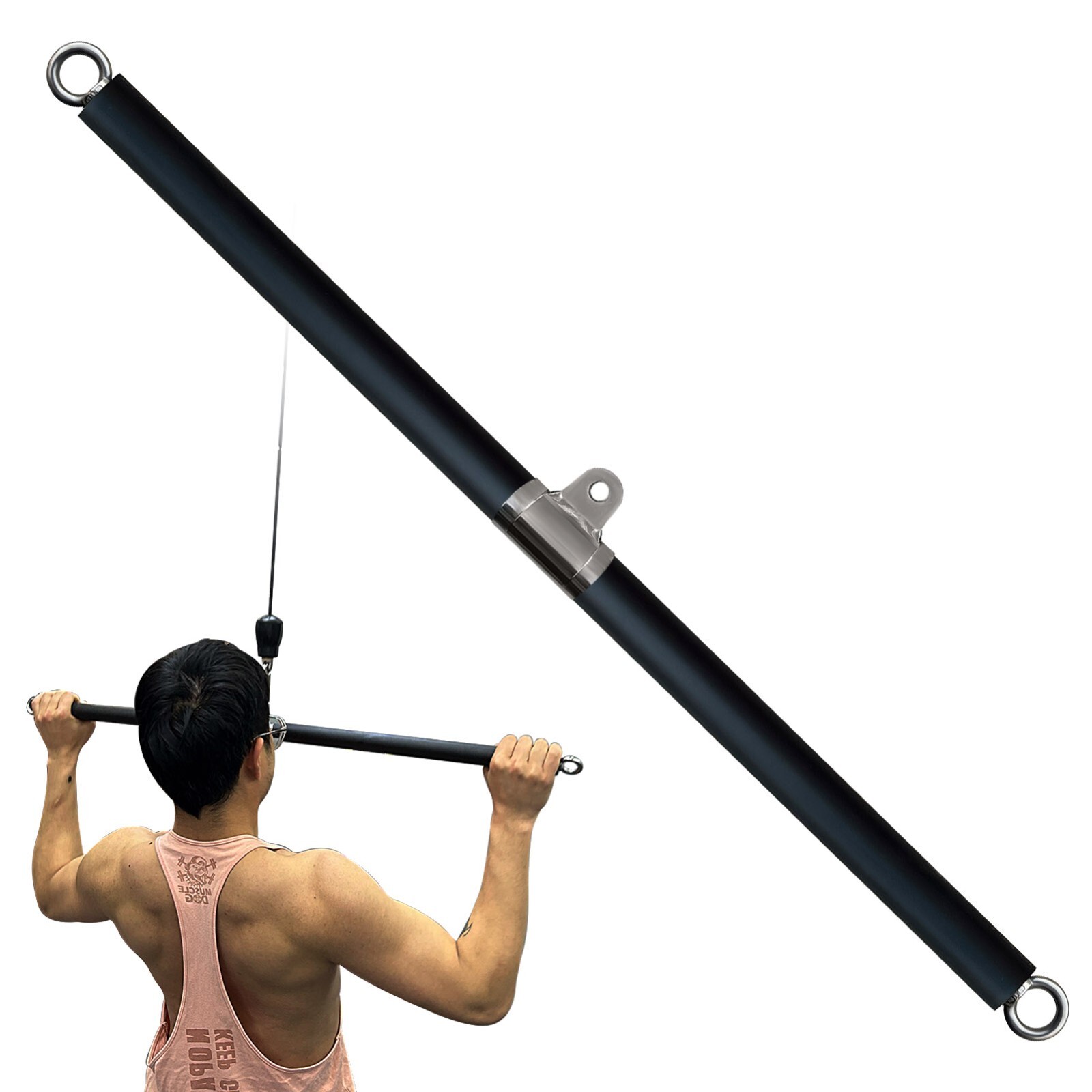 ROTATE STRAIGHT BAR LAT Pull Down Cable Attachments Weightlifting Workout F Gym