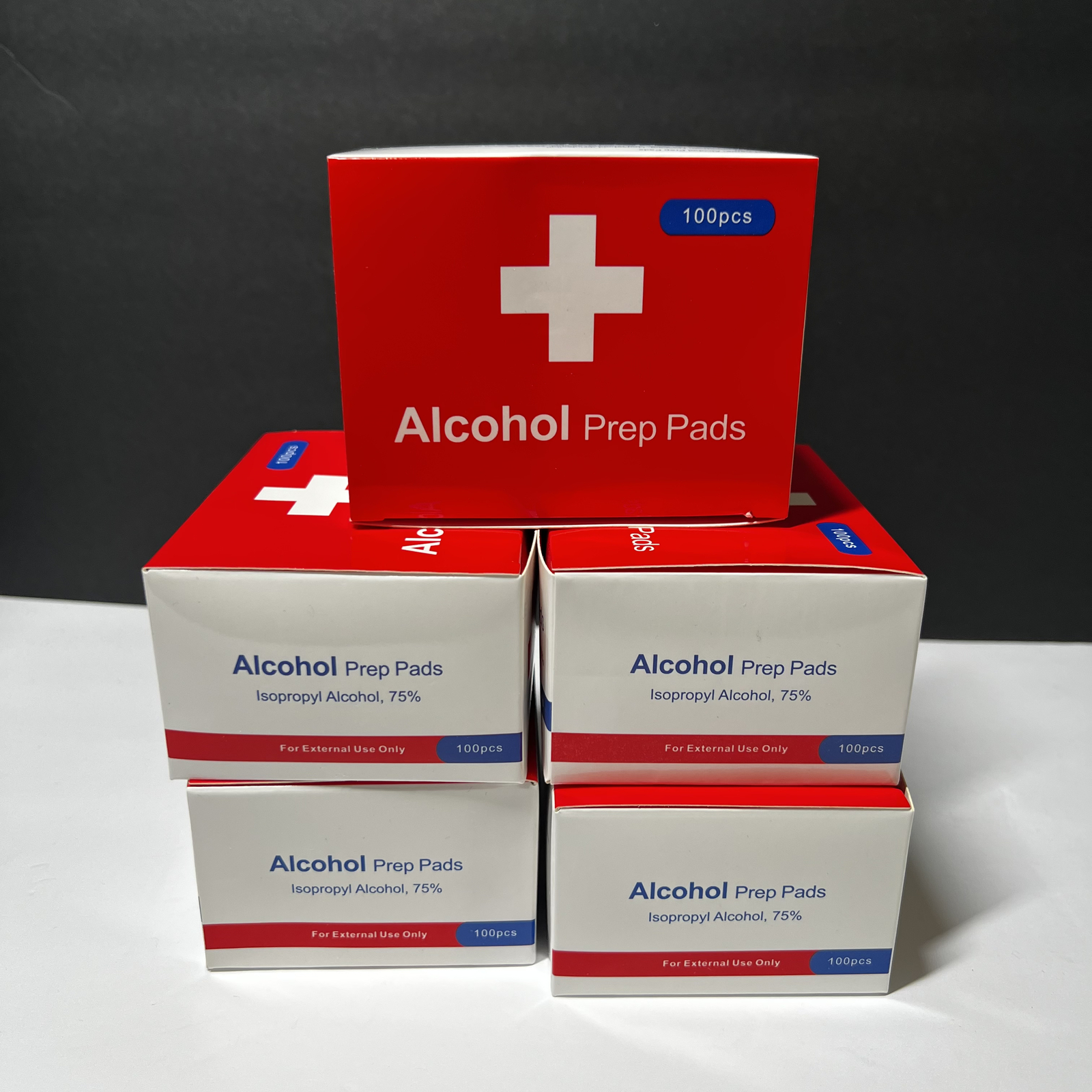 5 Packs of 100pcs Alcohol Prep Pads with Isopropyl Alcohol 75% Exp 06/30/2023