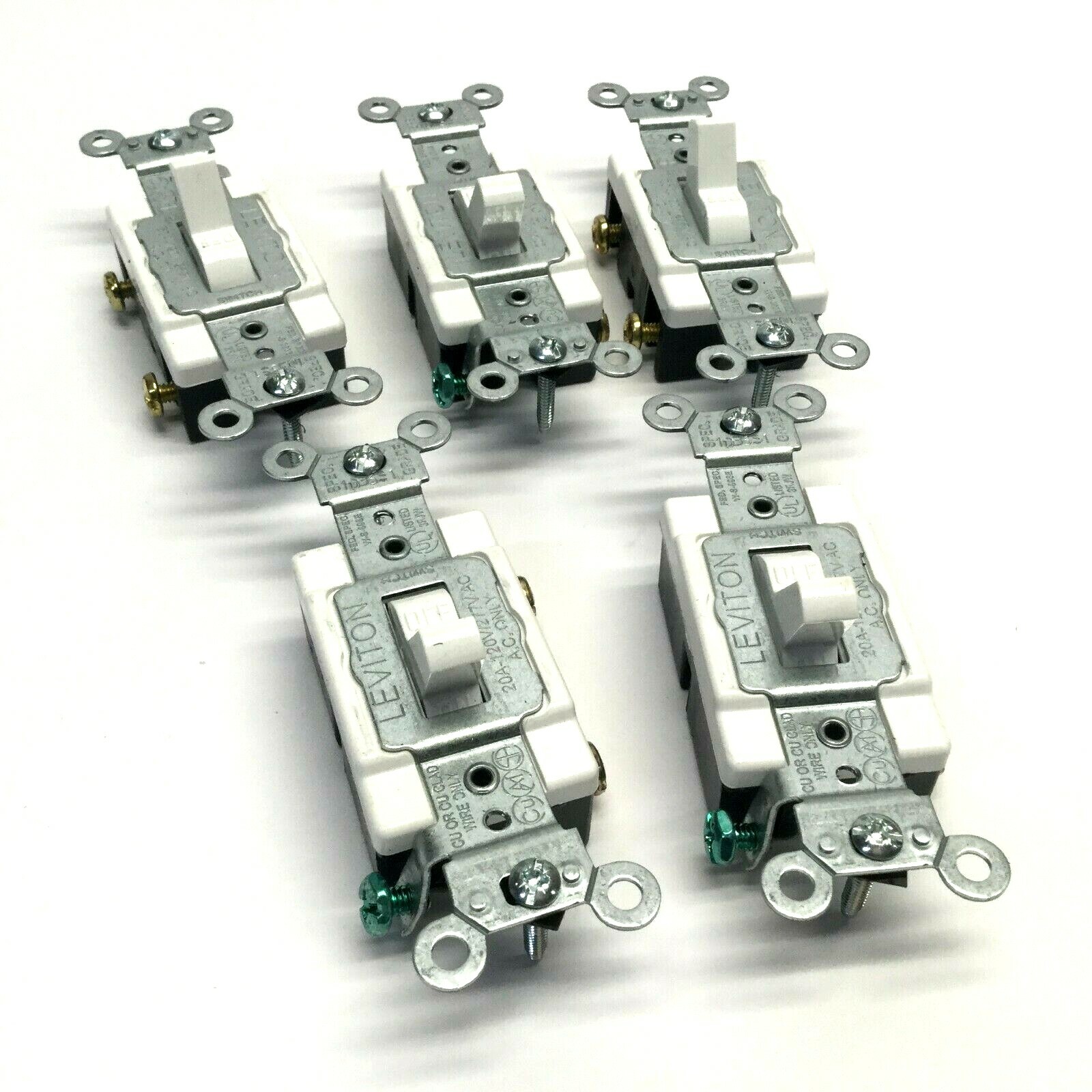 Leviton CS120-2W Single Pole Toggle Switches LOT OF 5