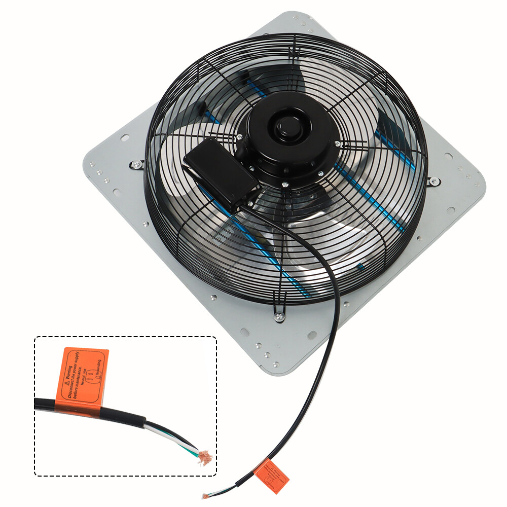 16" Exhaust Fan Ventilation Extractor Wall-Mounted Square Blower Without Plug