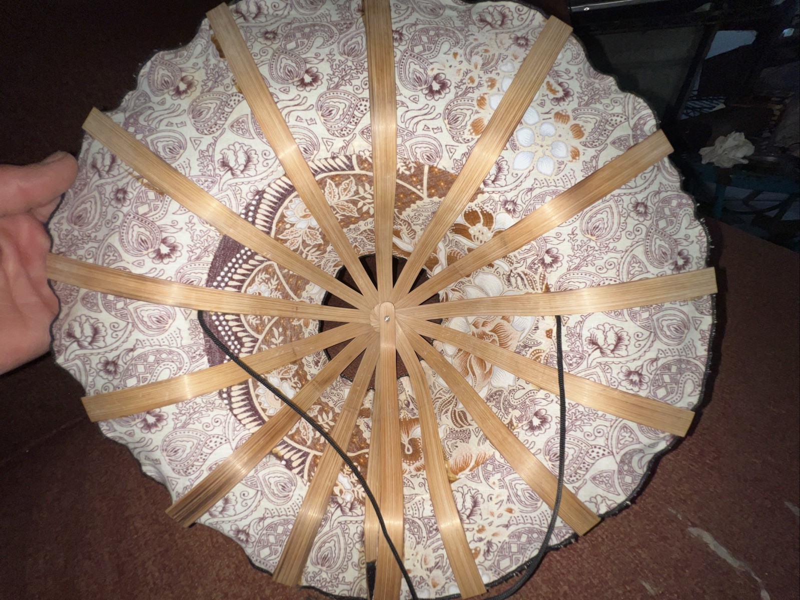 Foldable Wide Brim Sun Hat Boho Floral Bamboo Frame Packable Beach Hat