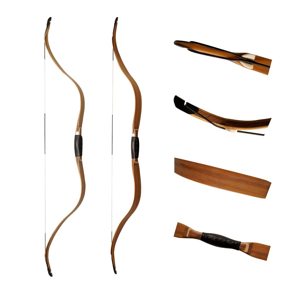 AF Tatar Short Recurve Bow 54" 30lb Oak Walnut Ambidextrous Fast Flight Ready