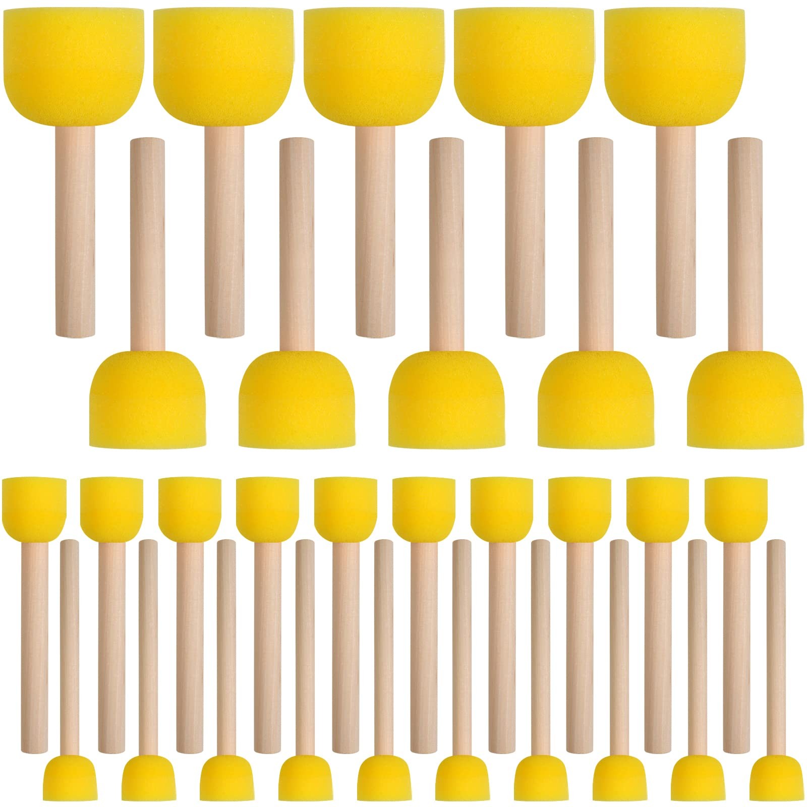 30 Pcs Round Sponges Brush Set, Sponge Brushes for Painting, 30 PCS