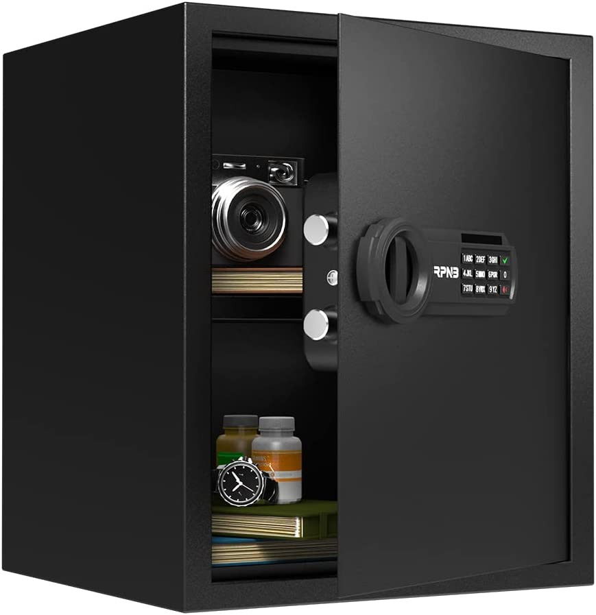 Deluxe Digital Keypad Safe Box, Steel Alloy, 1.5 Cubic Feet