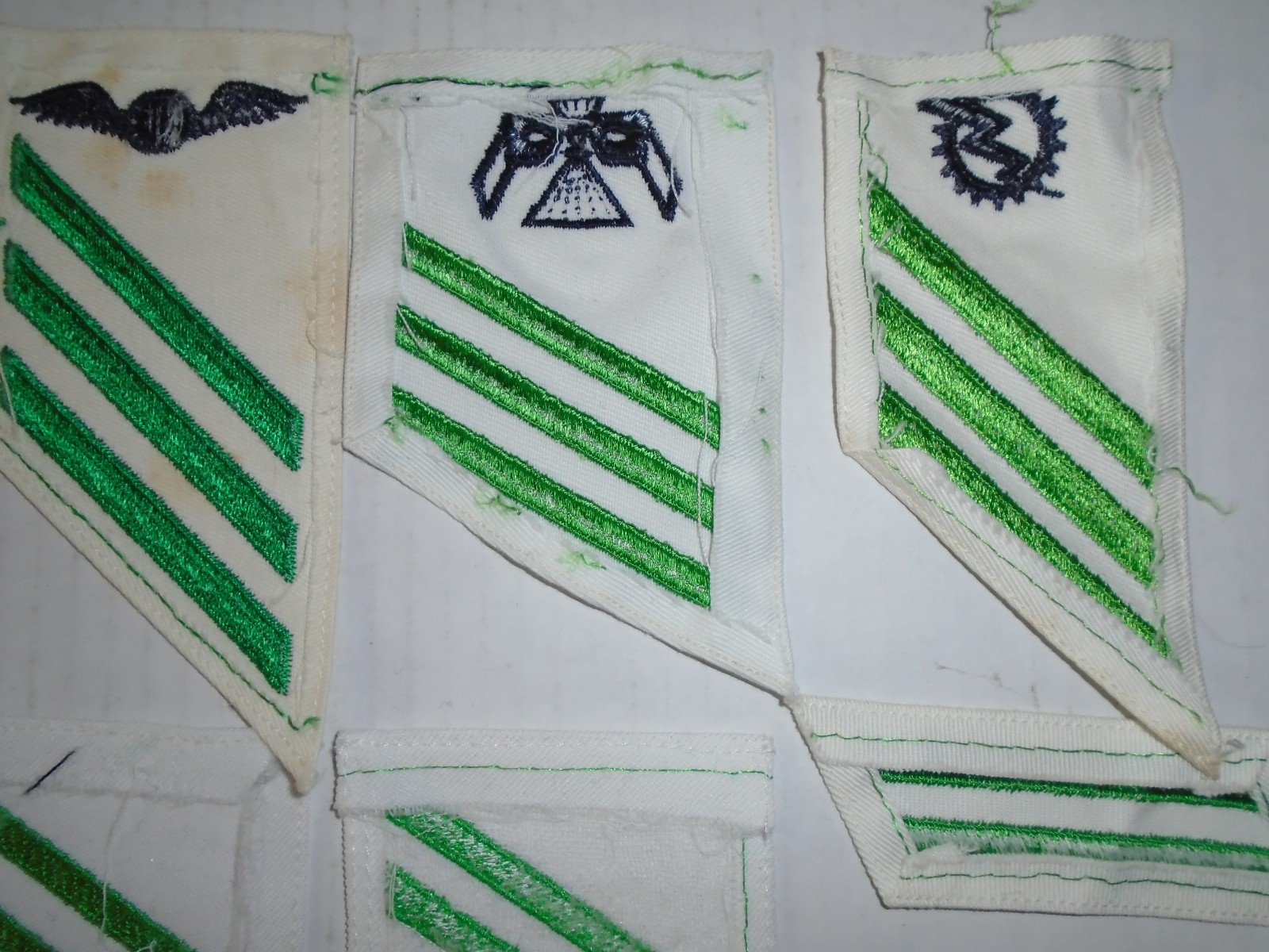 10 Vintage US Navy Airman Sleeve Stripes Striker Patch E-3 E-2 Aviation Green