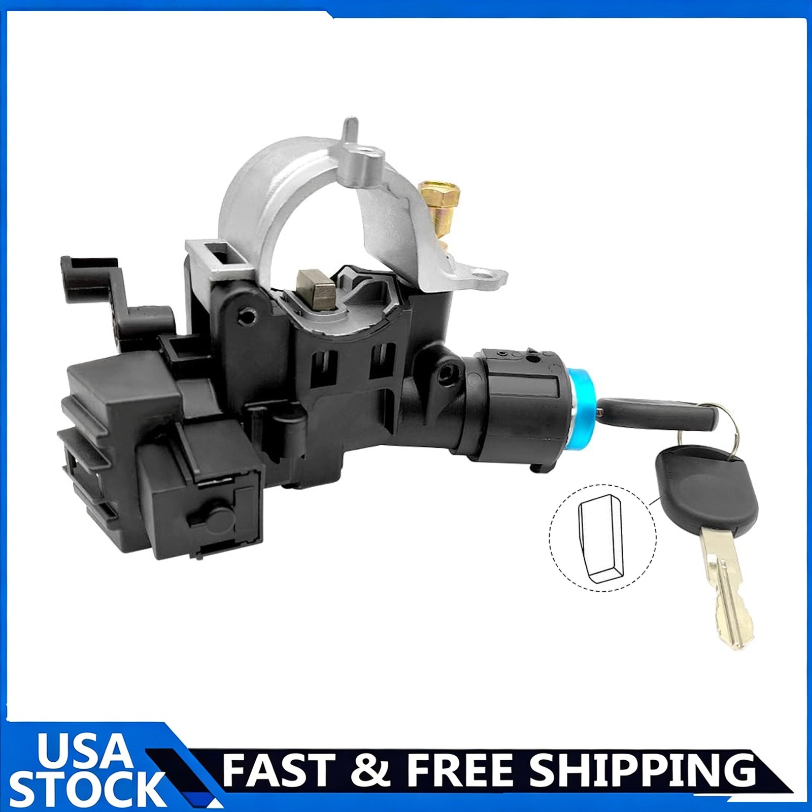 Ignition Lock Cylinder Assembly W/ Chip Key For 08-11 Ford Focus Escape Mercury