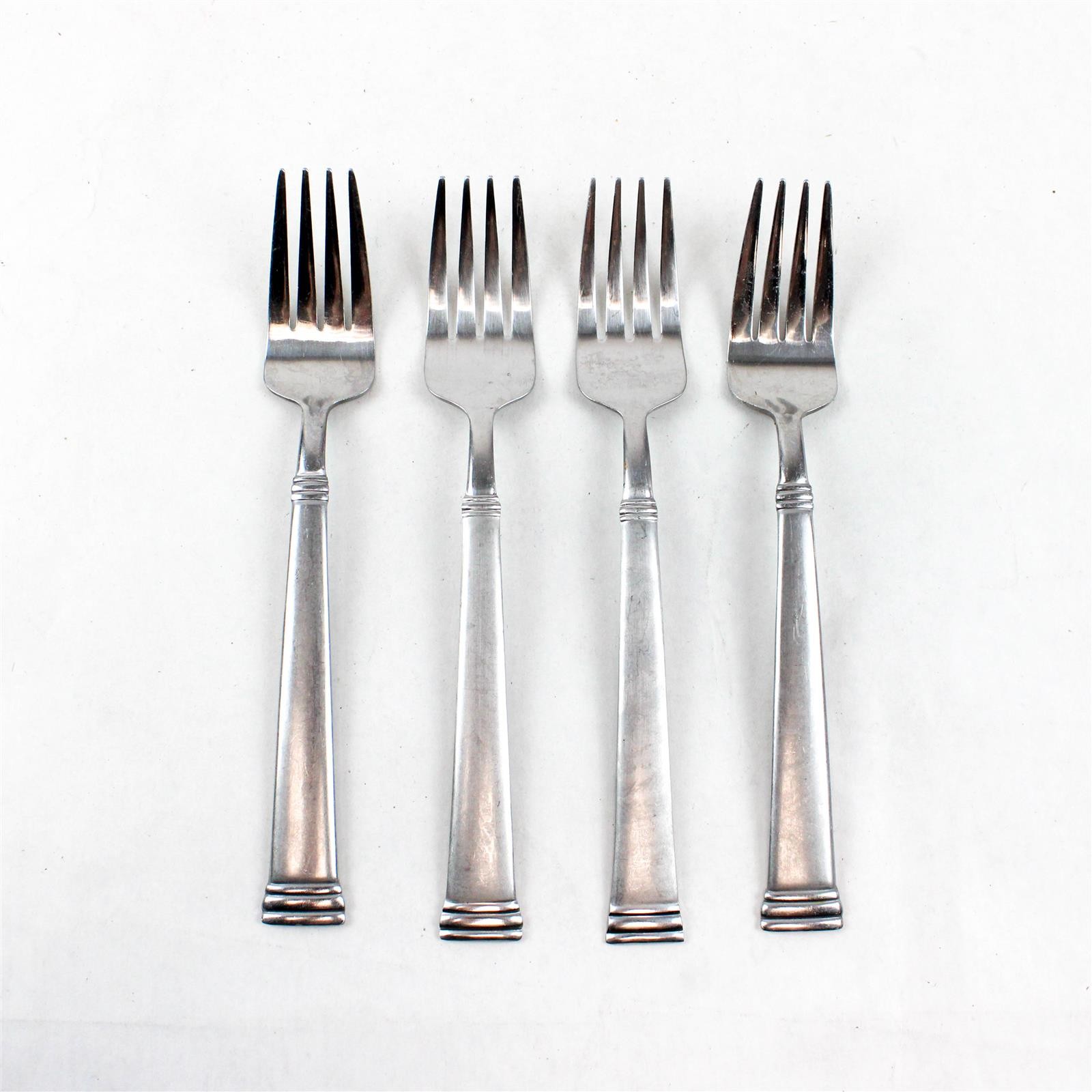 Lot of 4 Pfaltzgraff Parker Frost Stainless Steel Salad Forks 7.5"