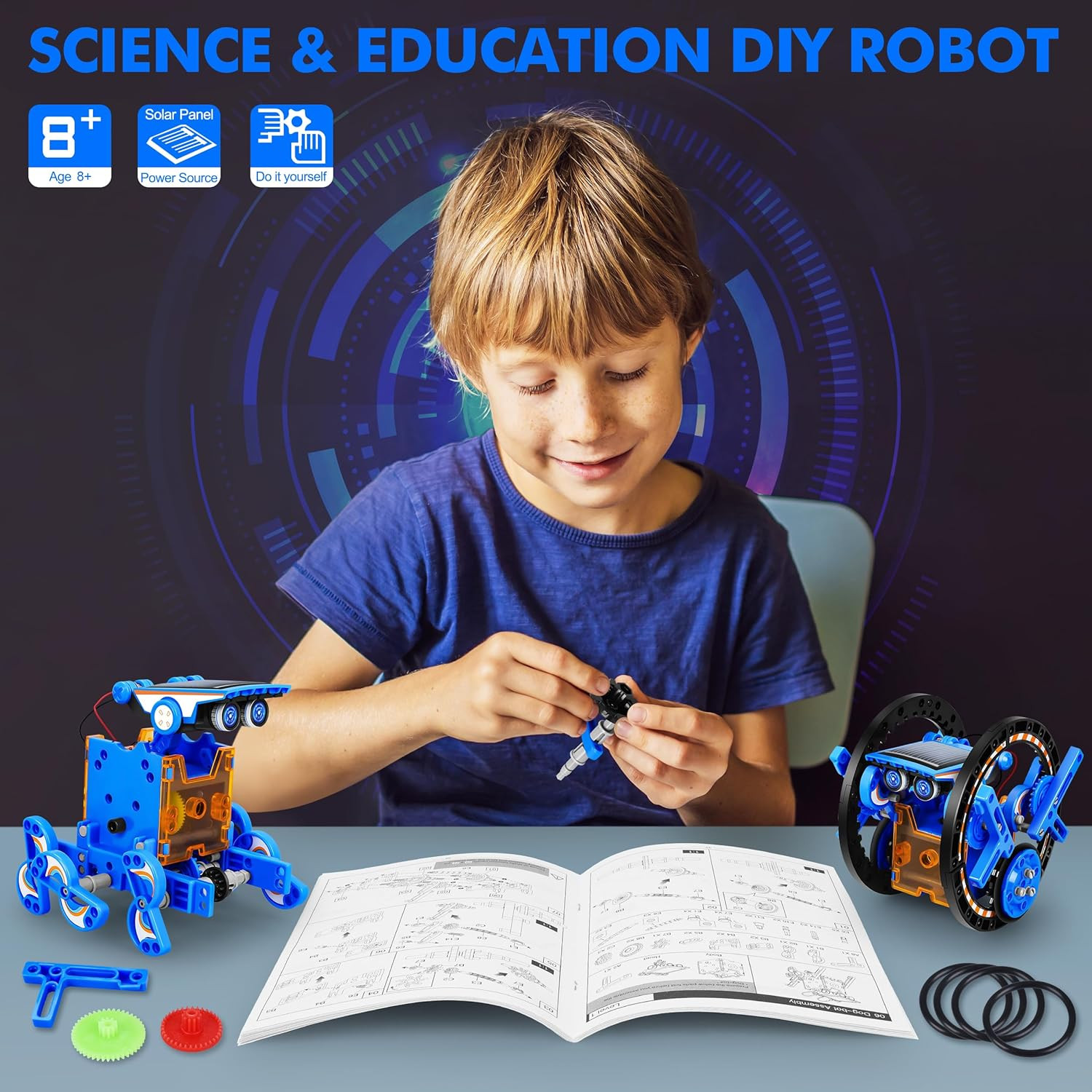 STEM 13-In-1 Education Solar Power Robots Toys for Boys Age 8+ , Educational Toy