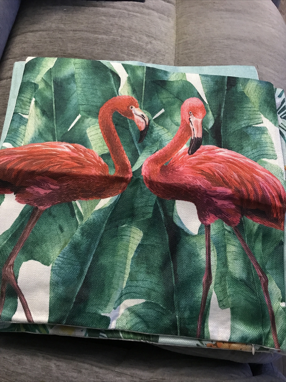 JOHOUSE 18”x 18”  4 Piece Cotton Linen Flamingo Tropical Pillow Covers NEW