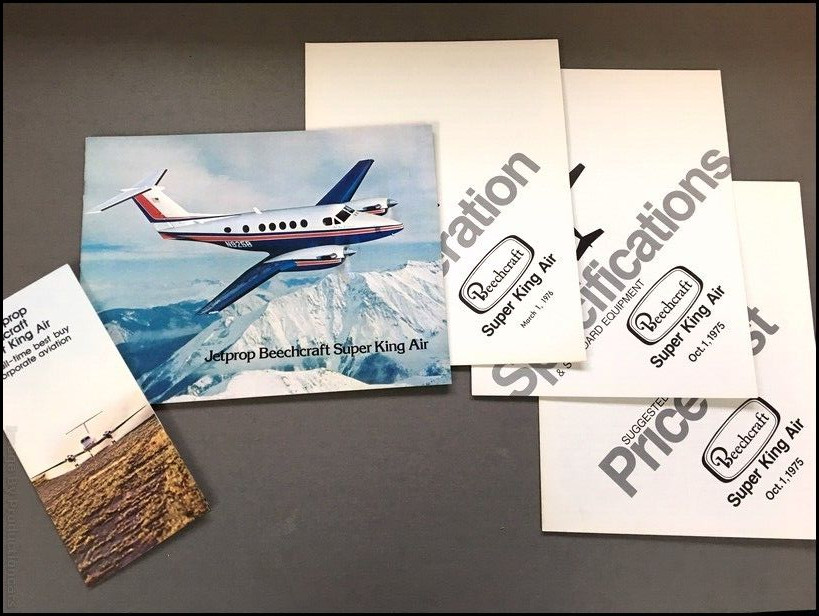 1975 1976 Beechcraft Super King Air Airplane Aircraft Vintage Brochure Catalog