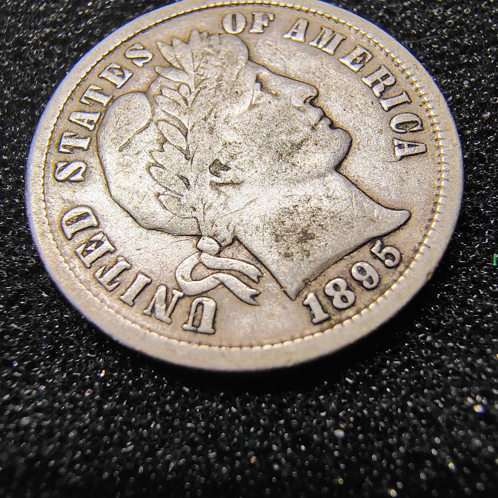 1895-S Barber Dime 10C - Better Date - San Francisco Mint - F-VF - Light Toning