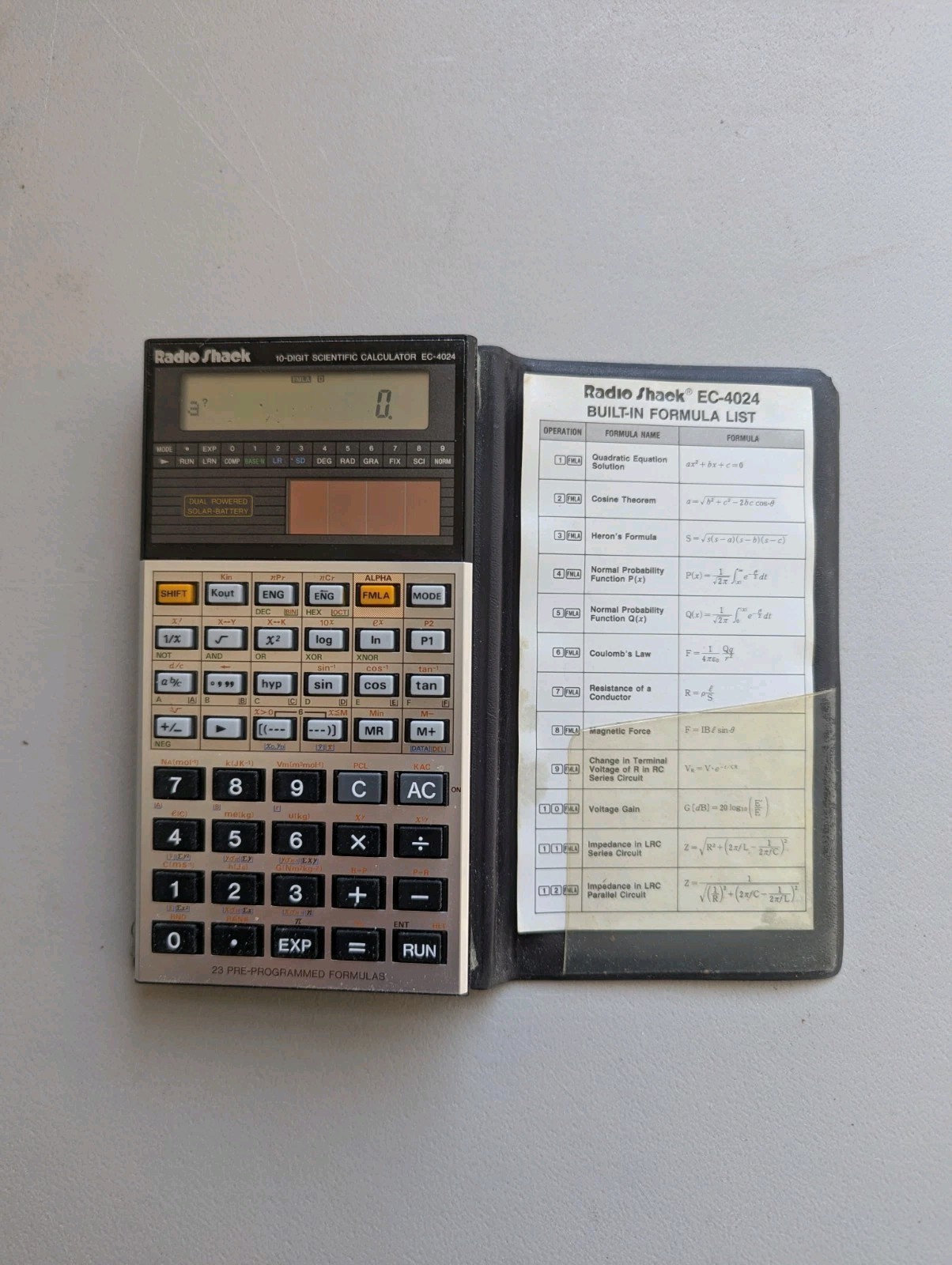 Radio Shack Scientific Calculator EC-4031 and EC-4024 Programmable with Manuals