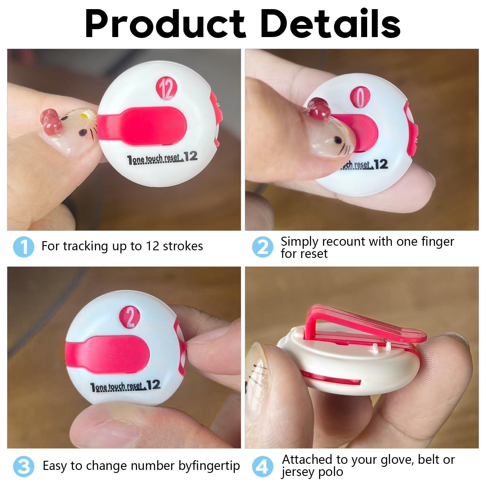 Mini Golf Score Counter with Reset – Easy Attach to Scorekeeper Gloves, Compa...