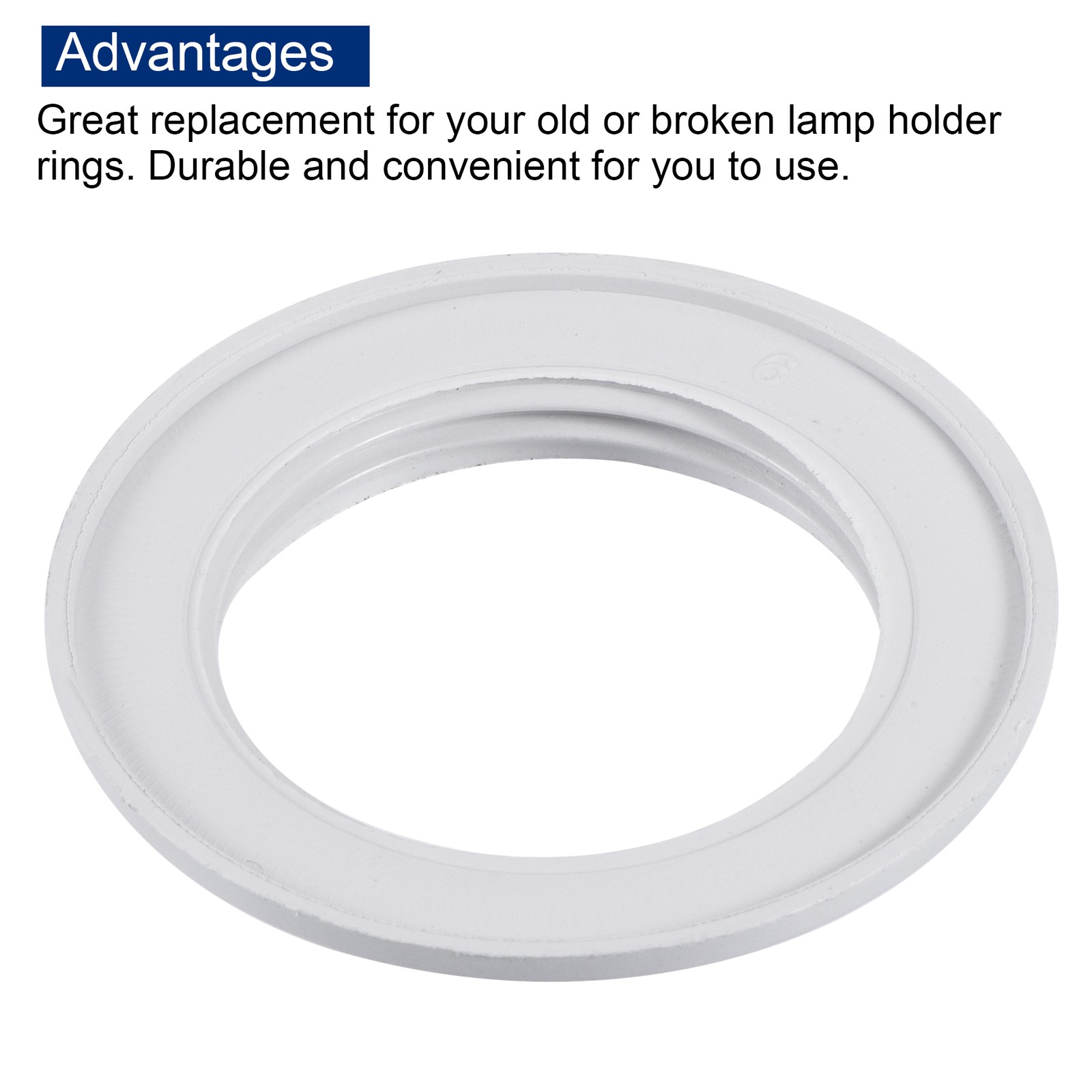E26/E27 Light Socket Rings Lamp Shade Holder Adapter Ring White Pack of 8