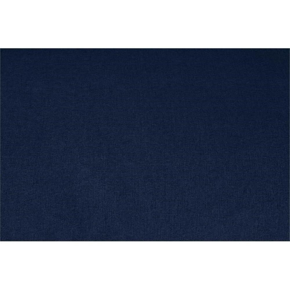 Maklaine Contemporary Navy Durable Linen Fabric Deluxe Ottoman