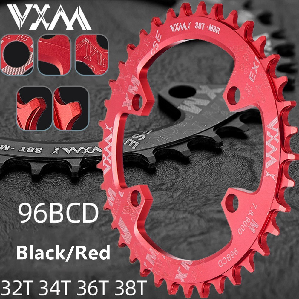 Chainring Positive & Negative Plate Thickness 4MM 32T/34T/36T/38T Black/Red