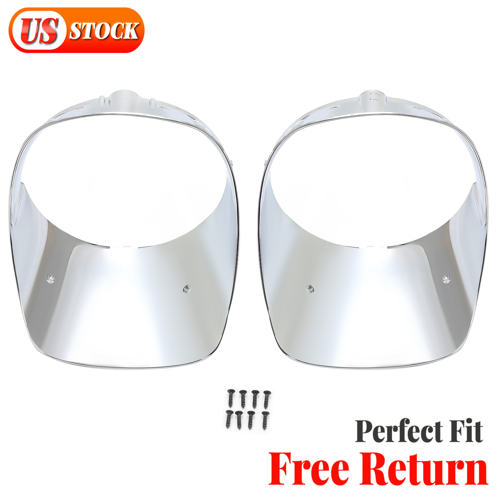 For Chevrolet Camaro Z28 1978-1981 Headlight Light Bezels W/Screws Chrome