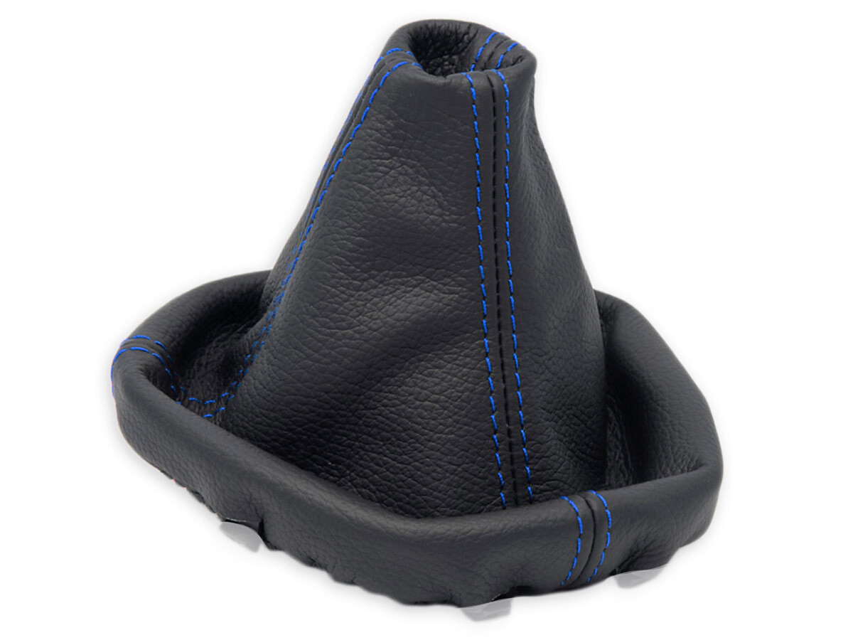 FOR FORD KA 2 2008-2016 GEAR SHIFT BOOT GAITER LEATHER STITCHING BLUE