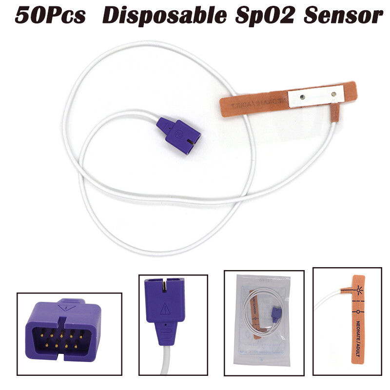 50Pcs Fit for MAX-A MAX-P Disposable Oximax Spo2 Sensor Neonate/Adult