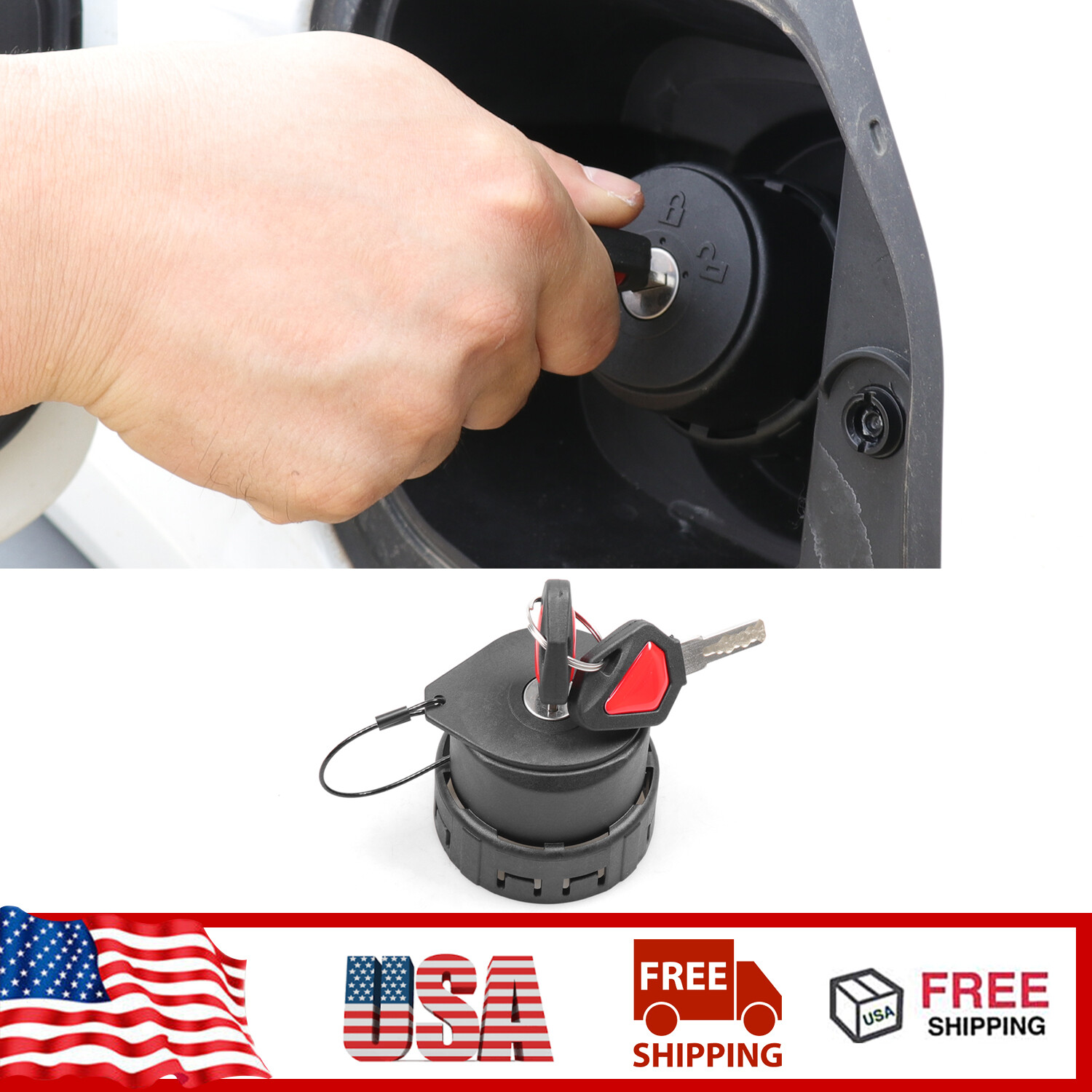 Car Locking Fuel Cap Gas Cover Tank w/2 keys for Ford Bronco / F-150 2021-2023
