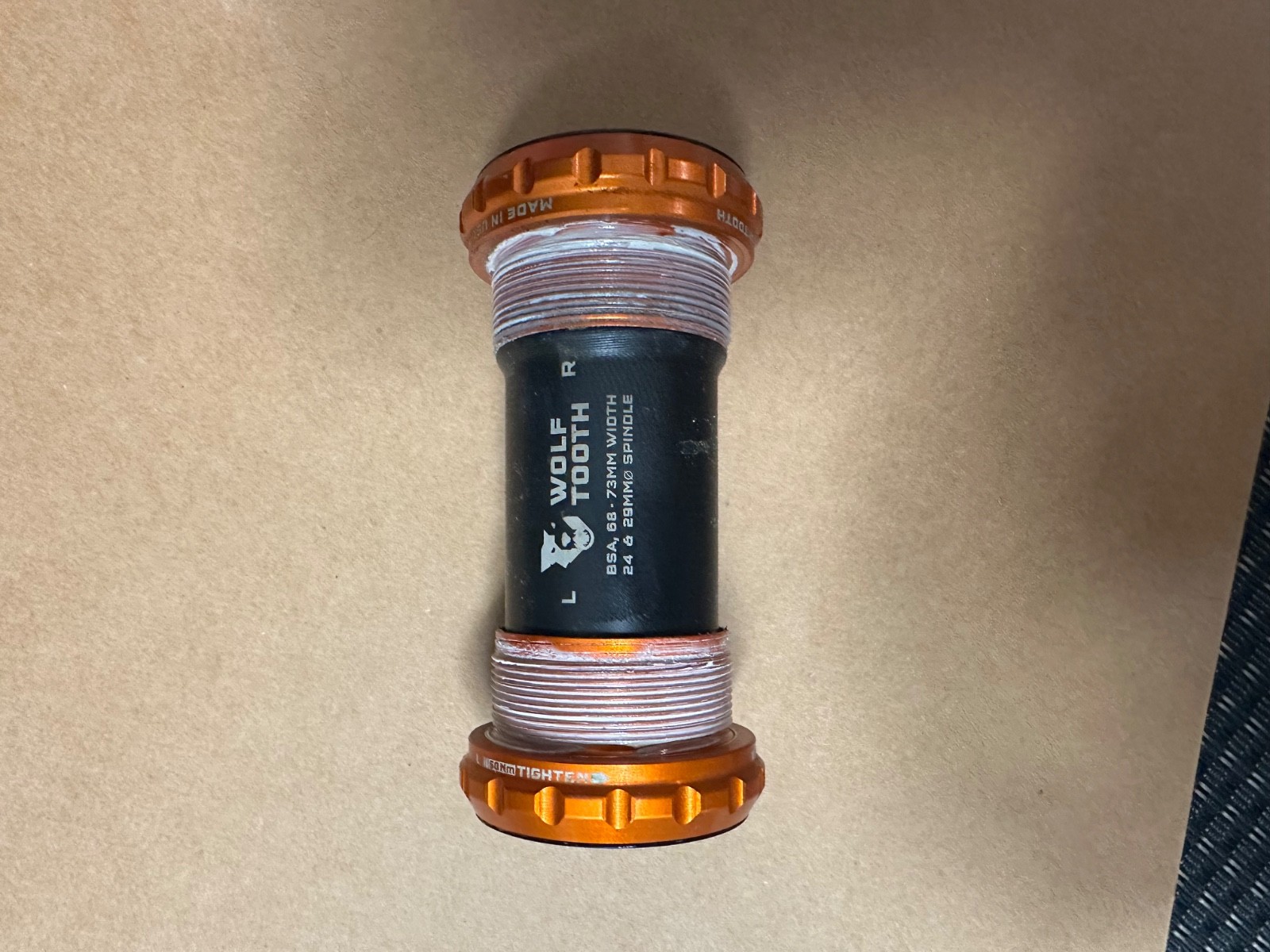 Wolf Tooth Components Bottom Bracket - Orange - 24mm Spindle - Shimano