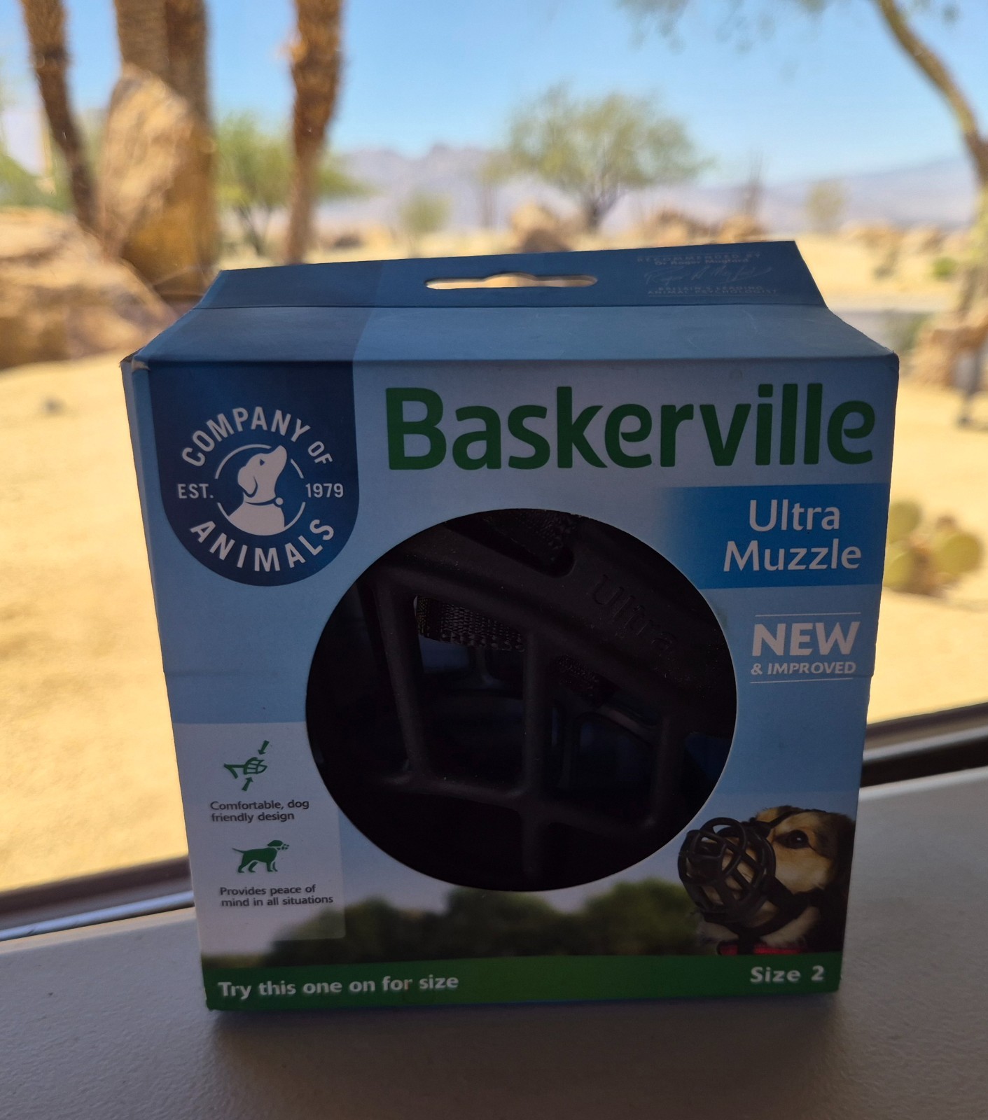 BASKERVILLE ULTRA MUZZLE - Patented Humane Design Breathable Dog Size 2 Black