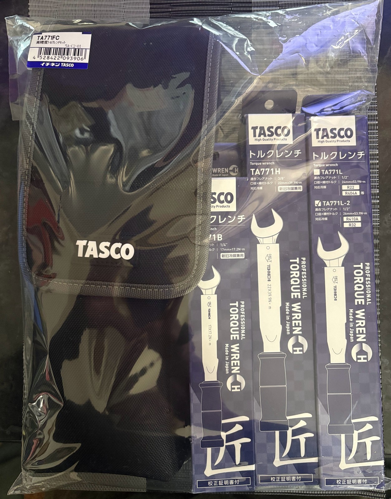 Ichinen TASCO TA771FC High-precision Torque Wrench Kit of 3 1/4 3/8 1/2 NEW JP