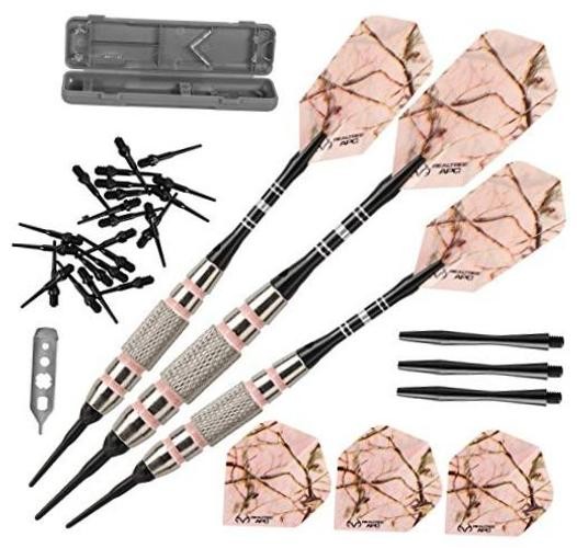 Realtree APC Pink Camo Soft Tip Darts with Storage/Travel Case, 16 Grams