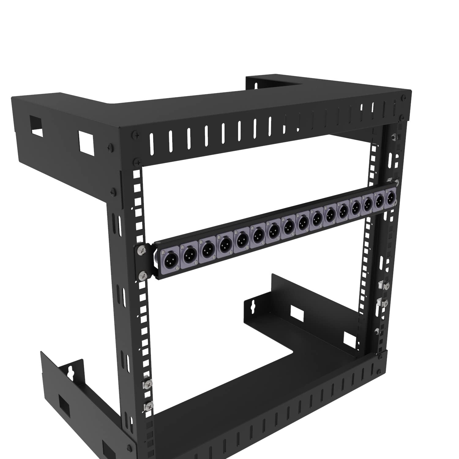 Hinged Rack Panel XLR HDMI Audio Rack Mount Panel W/ 16 D-Series 1U16D