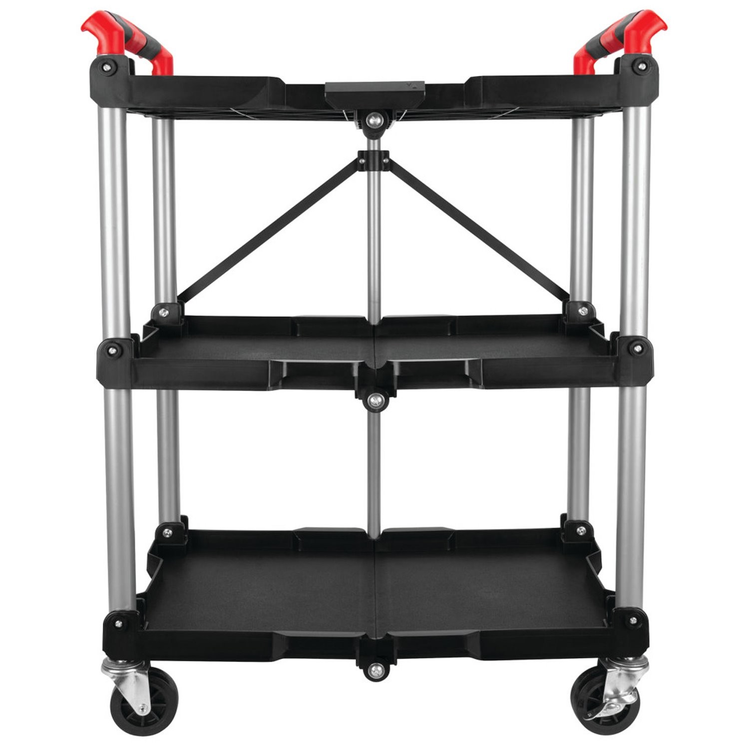 JEGS 3-Shelf Collapsible Rolling Tool Cart