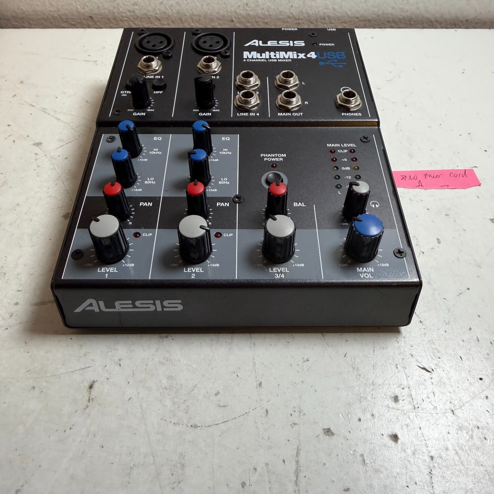 Alesis MultiMix 4 USB Four-Channel Audio Mixer for Direct Computer Recording