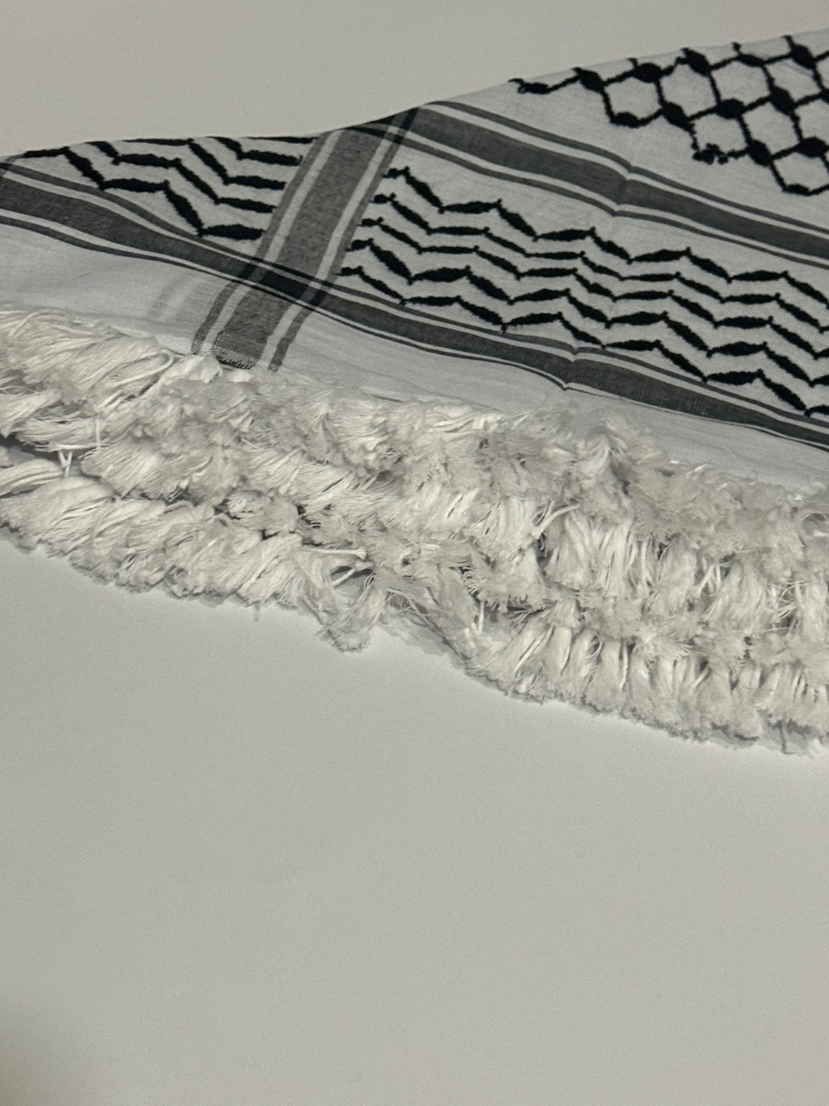 Palestinian Keffiyeh Black White Scarf