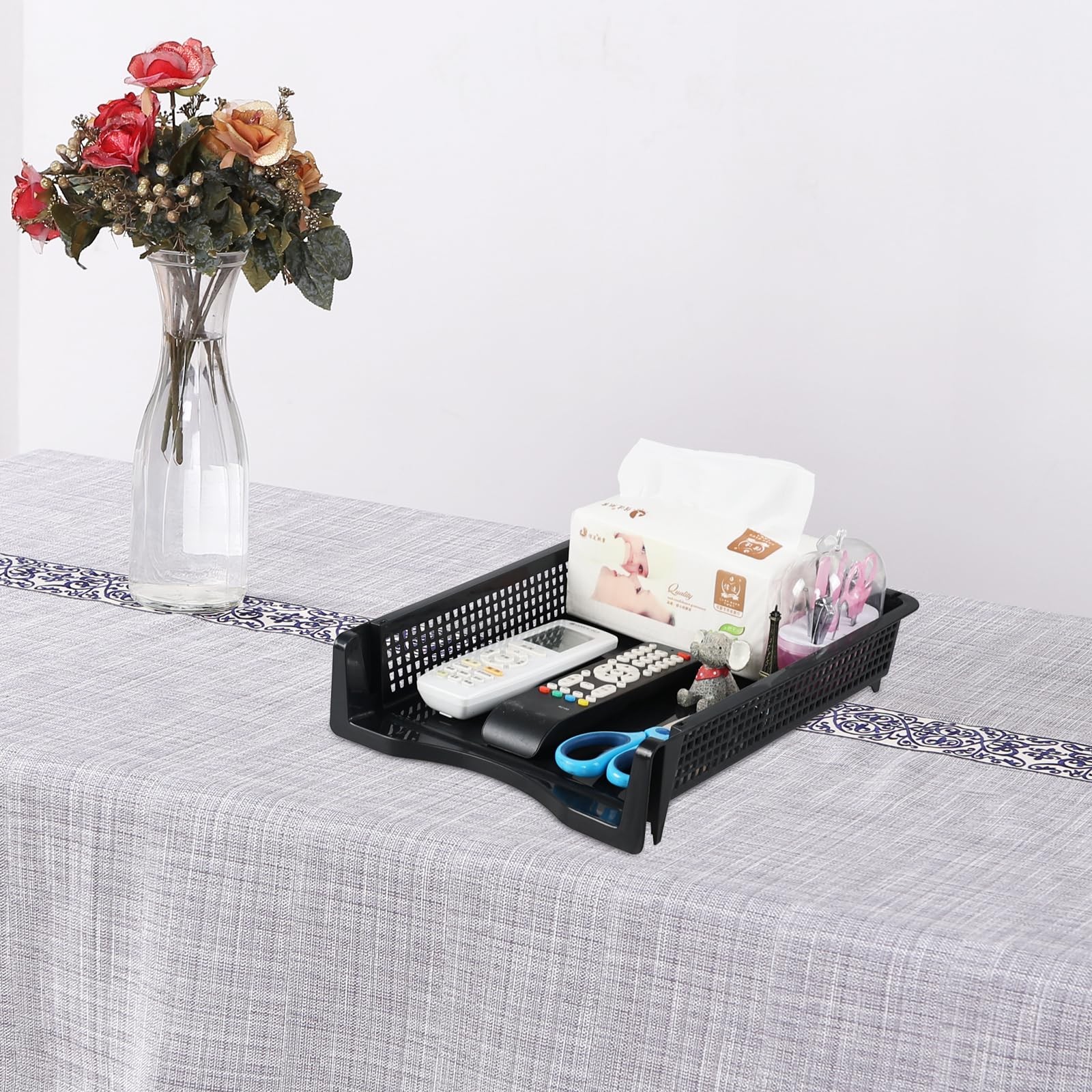 6 PCS Black Stackable Plastic Desktop Document Paper Sorter Bin Holder Tray Rack