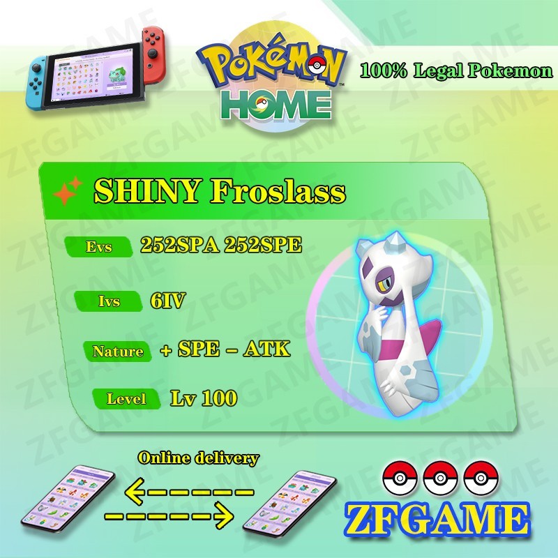 ✨6IV SHINY Froslass + EVS🚀 POKEMON HOME✨Champions✨Online delivery⚡