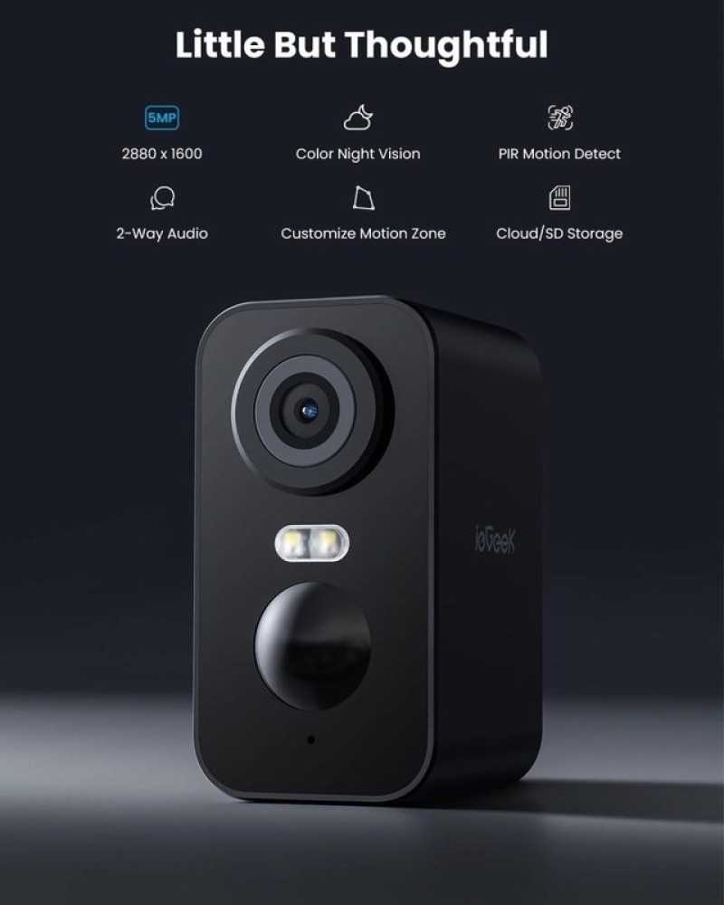 ieGeek Security Camera with Siren & Spotlight 2-Pack Wireless Outdoor, 2K 5MP