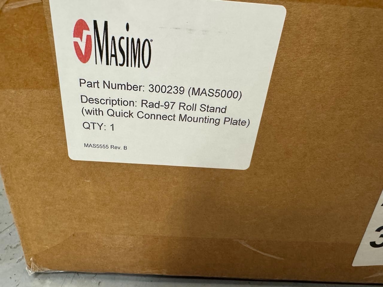 Masimo Rad-97 Roll Stand with quick connect mounting plate（MAS5000), 300239