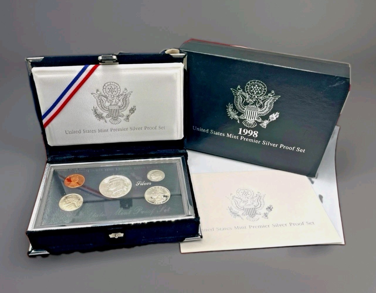 1998-S SILVER Proof Set with original U.S. Mint box and COA.