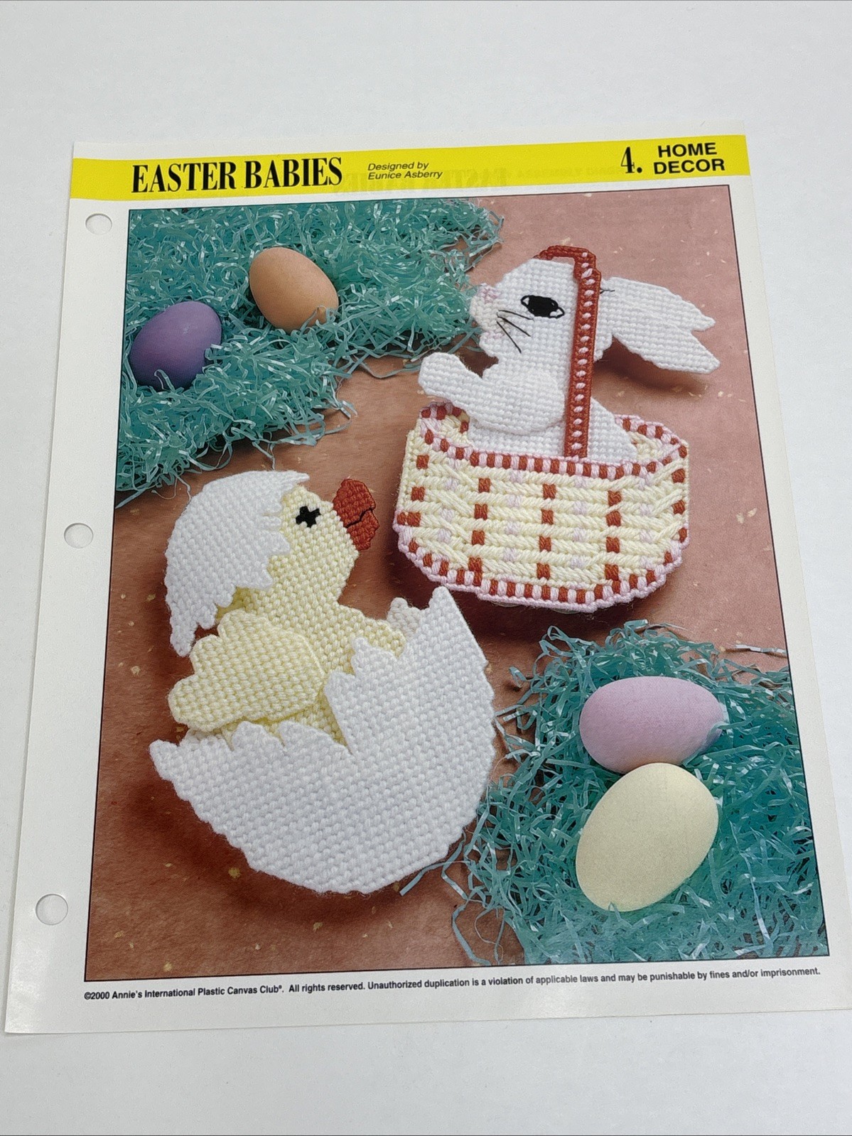 Easter Babies Chick Bunny Annie's Attic Plastic Canvas Pattern Page