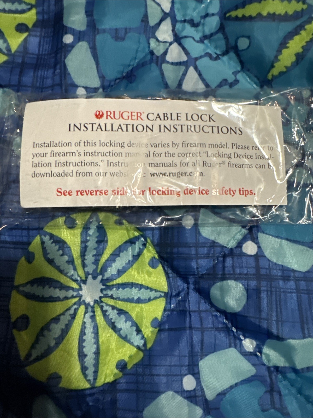 NEW In Package Black Ruger Cable Firearm Lock w/2 keys 