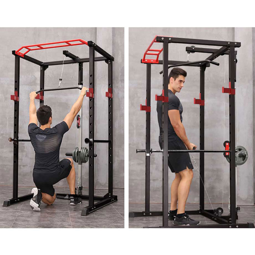 Multi-Functional Power Cage, Adjustable Pull-Up/Squat Rack 1000Lbs Capacity